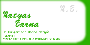 matyas barna business card